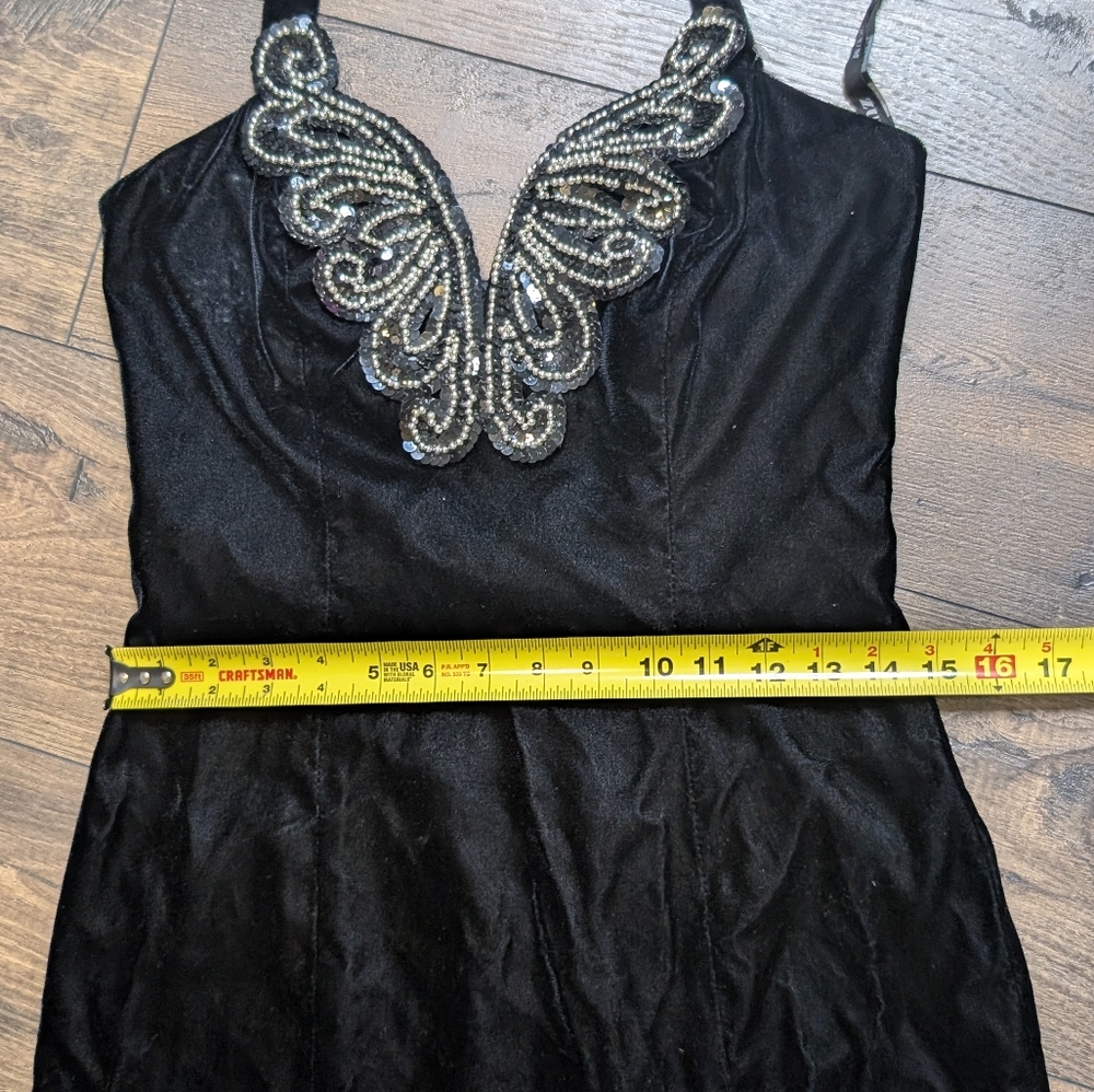 Zum‎ Zum by Niki Livas Halter Goth SweatHeart Fairy Vamp Velvet Midi Dress S/M - Picture 6 of 11
